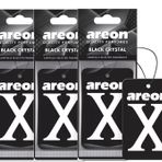 AREON X Araba Kokusu Siyah Kristal Araba Hava Temizleyici Askı Askı Ayna Karton 2D (Set Paket x 3)