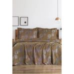 Ares 3 Parça Çift Kişilik Pike Takımı 230X250 Kahve