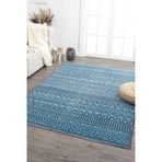 Ares Antrasit Mavi Halı Yıkanabilir Kaymaz Taban Şönil Kilim Dokuma Pamuk Taban Kilim NV15