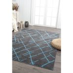 Ares Antrasit Mavi Halı Yıkanabilir Kaymaz Taban Şönil Kilim Dokuma Pamuk Taban Kilim NV26