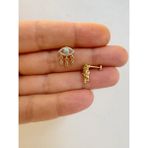 Ares Collection 1 Adet Arkası Düz Önden Takmalı Tragus Helix Lobe Cocnh Uyumlu Piercing Küpe - 6 mm - Gold
