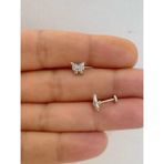 Ares Collection 1 Adet Arkası Düz Önden Takmalı Tragus Helix Lobe Cocnh Uyumlu Piercing Küpe - 8 mm - Silver