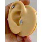 Ares Collection Arescollection 1 Adet G23 Titanium ( Titanyum )Mavi Zirkon Taşlı Tragus Helix Conch Lobe Uyumlu Piercing - 8mm - Gümüş
