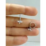 Ares Collection Arescollection 1 Adet Zirkon Taşlı Arı Sallantılı Helix Kıkırdak Lobe Uyumlu Halka Piercing Küpe - Gold