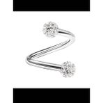 Ares Collection Arescollection Cerrahi Çelik Iki Ucu Zirkon Taşlı Kıvrımlı Spiral Piercing - Gümüş