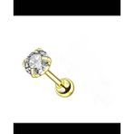 Ares Collection Cerrahi Çelik Tek Taş Piercing Küpe - Gold