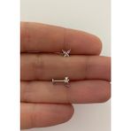 Ares Collection Cerrahi Çelik Tragus,helix,lobe,conch,forward Helix Uyumlu Labret Mini Kelebek Piercing - 8 mm - Gümüş
