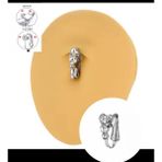 Ares Collection Delik Gerektirmeyen Taşlı Zarif Sade Sallantısız Klipsli Fake Göbek Piercingi