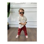 Ares Kids Fashion Beyaz Gömlek ve Kırmızı Pantolon Çocuk ve Bebek Giyim Bayramlık ve Özel Günler Erkek Kız Hediye