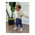 Ares Kids Fashion Beyaz Gömlek ve Mavi Pantolon Takım Çocuk ve Bebek Giyim Erkek Kız Bayramlık ve Özel Günlük Hediye