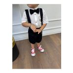 Ares Kids Fashion Beyaz Gömlek ve Siyah Salopet (Siyah Papyon Dahildir) Çocuk ve Bebek Giyim Hediyelik