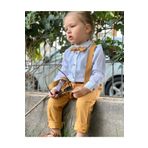 Ares Kids Fashion Hardal Salopet Beyaz Gömlek Ve Papyon Set Bebek Ve Çocuk Giyim Erkek Ve Kız Bayramlık Hediye