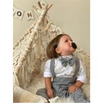 Ares Kids Fashion Kazyağı Salopet Bebekler ve Çocuklar Için - 3 Yaş - Beyaz - Siyah - Beyaz