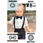 Ares Kids Fashion Salopet Siyah Beyaz Gömlek Ve Papyon Siyah Bayramlık Özel Günlük Bebek Ve Çocuk Giyim