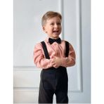 Ares Kids Fashion Salopet Takım Gömlek Papyon ve Salopet - 2 Yaş - Turuncu - Siyah