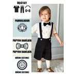 Ares Kids Fashion Siyah Salopet Beyaz Gömlek Ve Papyon Bayramlık Özel Günlük Çocuk Ve Bebek Giyim Erkek Kız