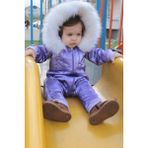 Ares Kids Fashion Suya Dayanıklı Kar Tulumu - Koyu Mor - 2 Yaş