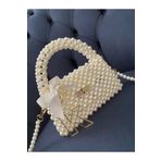 AREV BAGS İnci Boncuk Çanta Pleksi Harf Anahtarlık Detaylı
