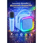 Arfseb RGB Işıklı Taşınabilir Mikrofonlu Karaoke ve Bluetooth Hoparlör Seti