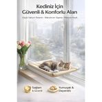 Arfseb Vakumlu Kedi Pencere Yatağı Güçlü Vantuzlu, Konforlu Askılı Kedi Hamak