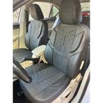 Argalı Peugeot 206, 207, 208 Oto Koltuk Kılıf Üniversal Keten Ve Suni Deri Cepli Oto Koltuk Kılıf Siyah