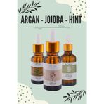Argan Yağı - Jojoba Yağı - Hint Yağı Üçlü Saç ve Cilt Bakım Seti