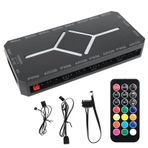 ARGB PWM Fan Hub, Adreslenebilir 5V-3PIN 2'si 1 arada RGB Bilgisayar PC Kasası Fan Hub 1 ila 9 Bağlantı Noktalı Manyetik Bölücü, Uzaktan SATA Güç Kaynağı, Güç Kapalı Bellek, Siyah