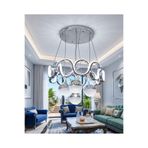 arge aydınlatma mega ledli 4 toplu 40 cm çap salon avize modeli krom kaplama (boya değildir) 3 renk led