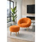 arge demo Daisy Tekli Koltuk Berjer Wellsoft Bej Krem (Salon,balkon) Papatya Puf Hediyeli - Turuncu
