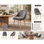 Argedemo Vega Yemek Masası Sandalyesi Welsoft Kumaş Balkon Ofis Sandalyesi - Gri