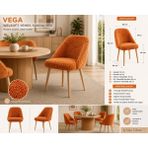 Argedemo Vega Yemek Masası Sandalyesi Welsoft Kumaş Balkon Ofis Sandalyesi - Turuncu
