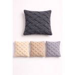 argehome Dekoratif Welsoft Jakarlı Kırlent Kılıfı 43x43 cm Fermuarlı Koltuk Yastık Kılıfı Punch Panç