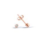 Argentum Concept K037601 Gümüş Rose Mini Zirkon Tektaş Küpe