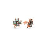 Argentum Concept K044301 Renkli Taşlı Çiçek Gümüş Küpe