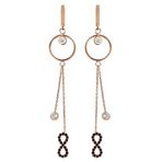 Argentum Concept K055601 Gümüş Siyah Taşlı Rose Sonsuzluk Sallantılı Küpe