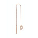 Argentum Concept K099201 D Harfi Gümüş Rose Tek Zincir Küpe
