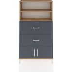 Arges Dolap 2 Raflı 2 Çekmeceli 2 Kapaklı 88X30X163 Çam-Antrasit - Atlas Çam