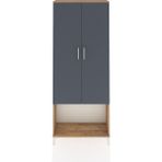 Arges Dolap 2 Raflı 2 Kapaklı Tek Askılı 88X30X221 Çam-Antrasit - Atlas Çam