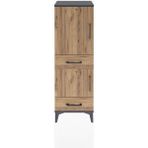 Arges Dolap 2 Raflı 3 Çekmeceli 2 Kapaklı 44X30X134 Antrasit-Çam