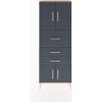Arges Dolap 2 Raflı 3 Çekmeceli 4 Kapaklı 60X30X163 Çam-Antrasit - Atlas Çam
