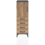 Arges Dolap 2 Raflı 4 Çekmeceli Tek Kapaklı 44X30X134 Antrasit-Çam