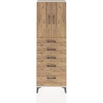 Arges Dolap 2 Raflı 5 Çekmeceli 2 Kapaklı 60X30X182 Aytaşı-Çam - Krem