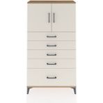 Arges Dolap 2 Raflı 5 Çekmeceli 2 Kapaklı 88X30X163 Çam-Aytaşı - Atlas Çam