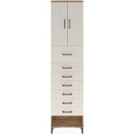 Arges Dolap 2 Raflı 7 Çekmeceli 2 Kapaklı 60X30X243 Çam-Aytaşı - Atlas Çam