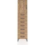 Arges Dolap 2 Raflı 7 Çekmeceli Tek Kapaklı 44X30X182 Çam-Çam - Atlas Çam