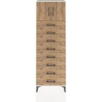 Arges Dolap 2 Raflı 8 Çekmeceli 2 Kapaklı 60X30X182 Aytaşı-Çam - Krem