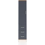 Arges Dolap 3 Raflı 3 Çekmeceli Tek Kapaklı 44X30X221 Çam-Antrasit - Atlas Çam