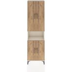Arges Dolap 3 Raflı 4 Kapaklı Tek Askılı 60X30X221 Aytaşı-Çam - Krem