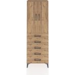 Arges Dolap 3 Raflı 5 Çekmeceli 2 Kapaklı 60X30X182 Çam-Çam - Atlas Çam