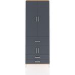 Arges Dolap 3 Raflı 5 Çekmeceli 4 Kapaklı 88X30X243 Çam-Antrasit - Atlas Çam